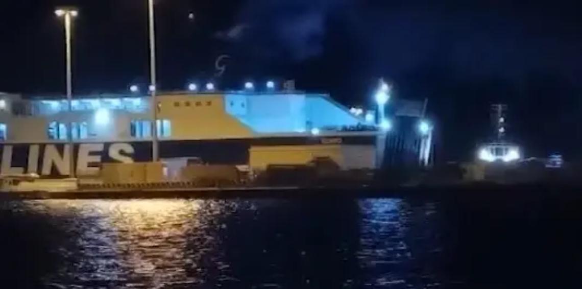 Fiamme sul traghetto per Civitavecchia