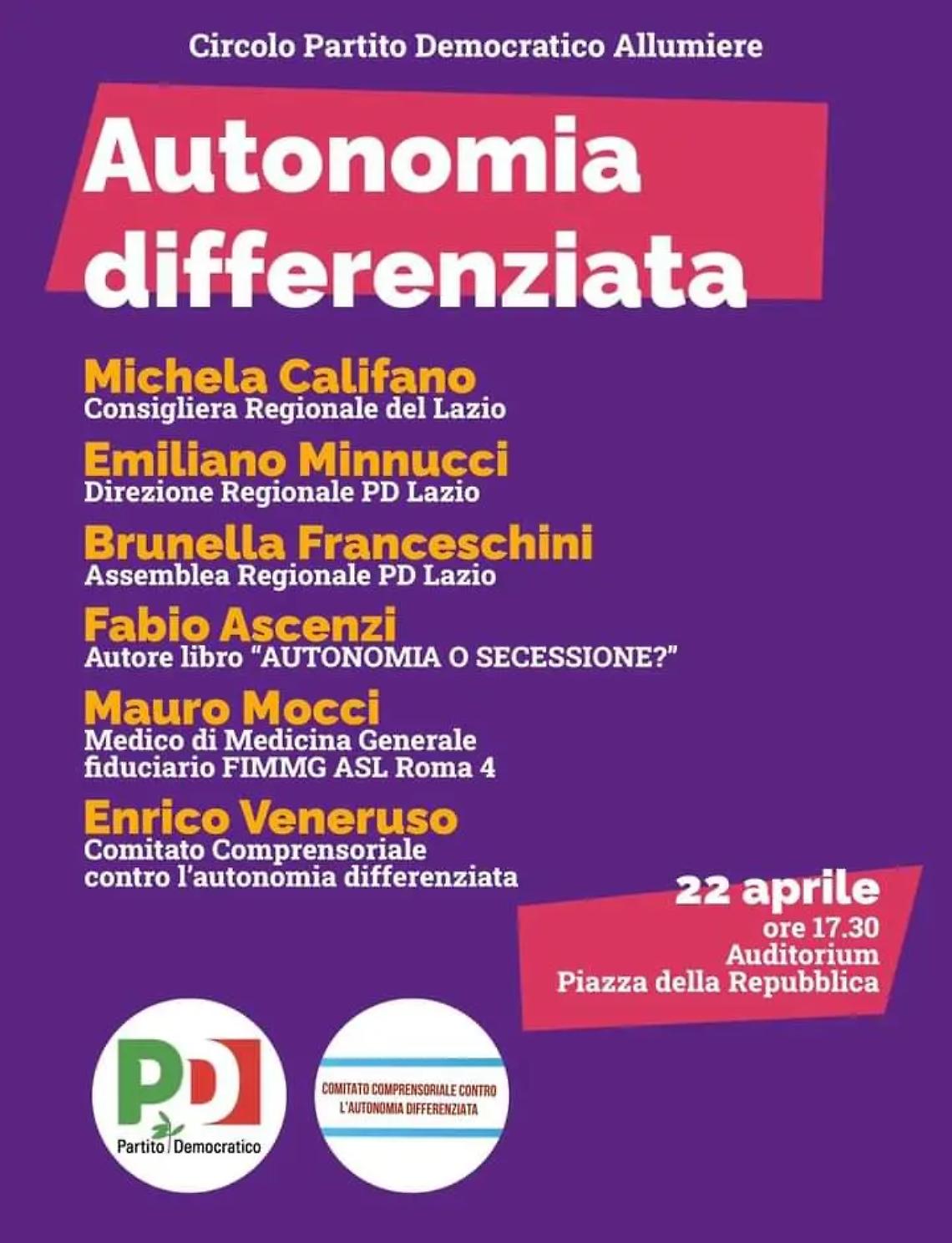 Un convegno su autonomia differenziata
