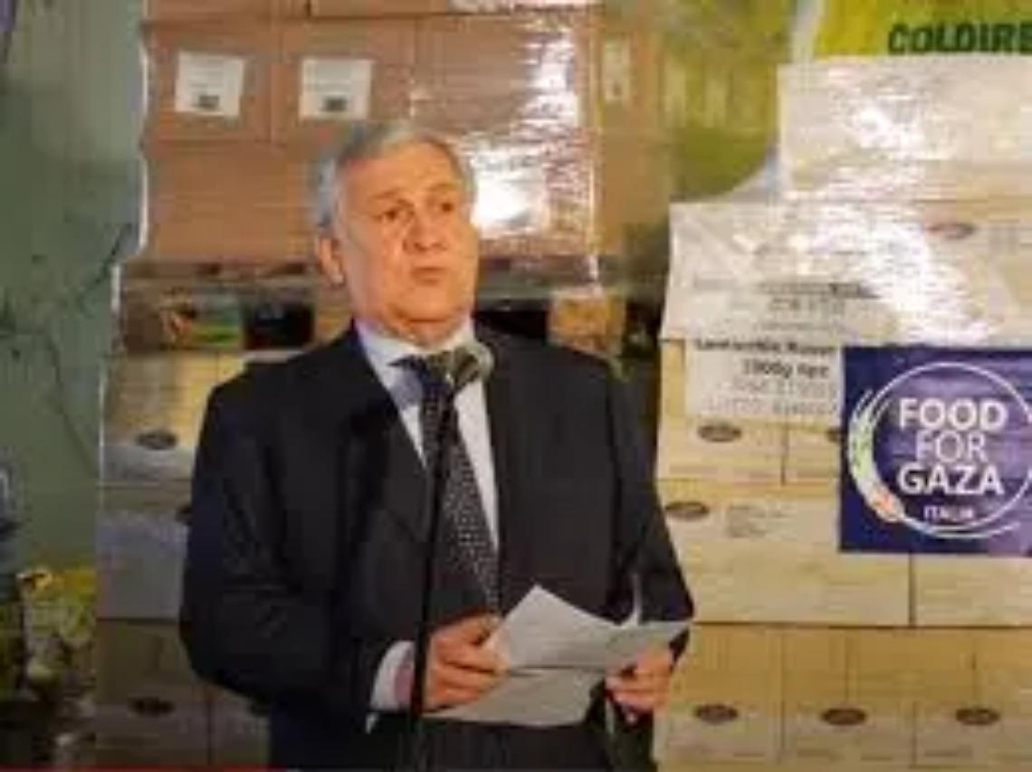 &ldquo;Food for Gaza&rdquo;, Tajani a Nepi