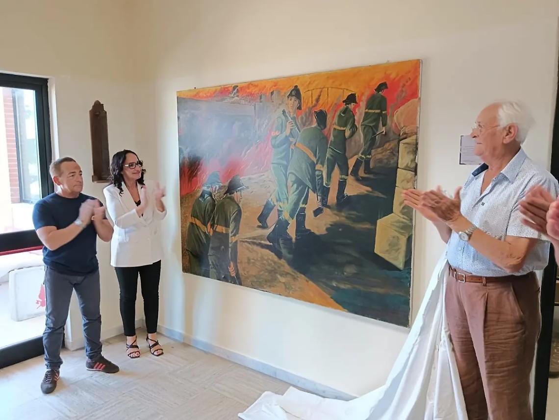 Tre quadri donati ai vigili del fuoco