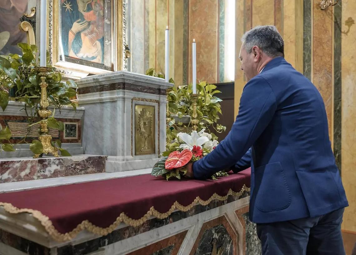 Tarquinia, il neo sindaco Sposetti rende omaggio alla Madonna di Valverde
