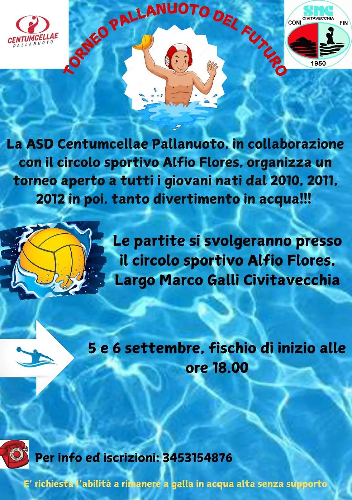 Tutti i acqua col Torneo &ldquo;Pallanuoto del Futuro&rdquo; targato Snc Civitavecchia 1950 e Centumcellae