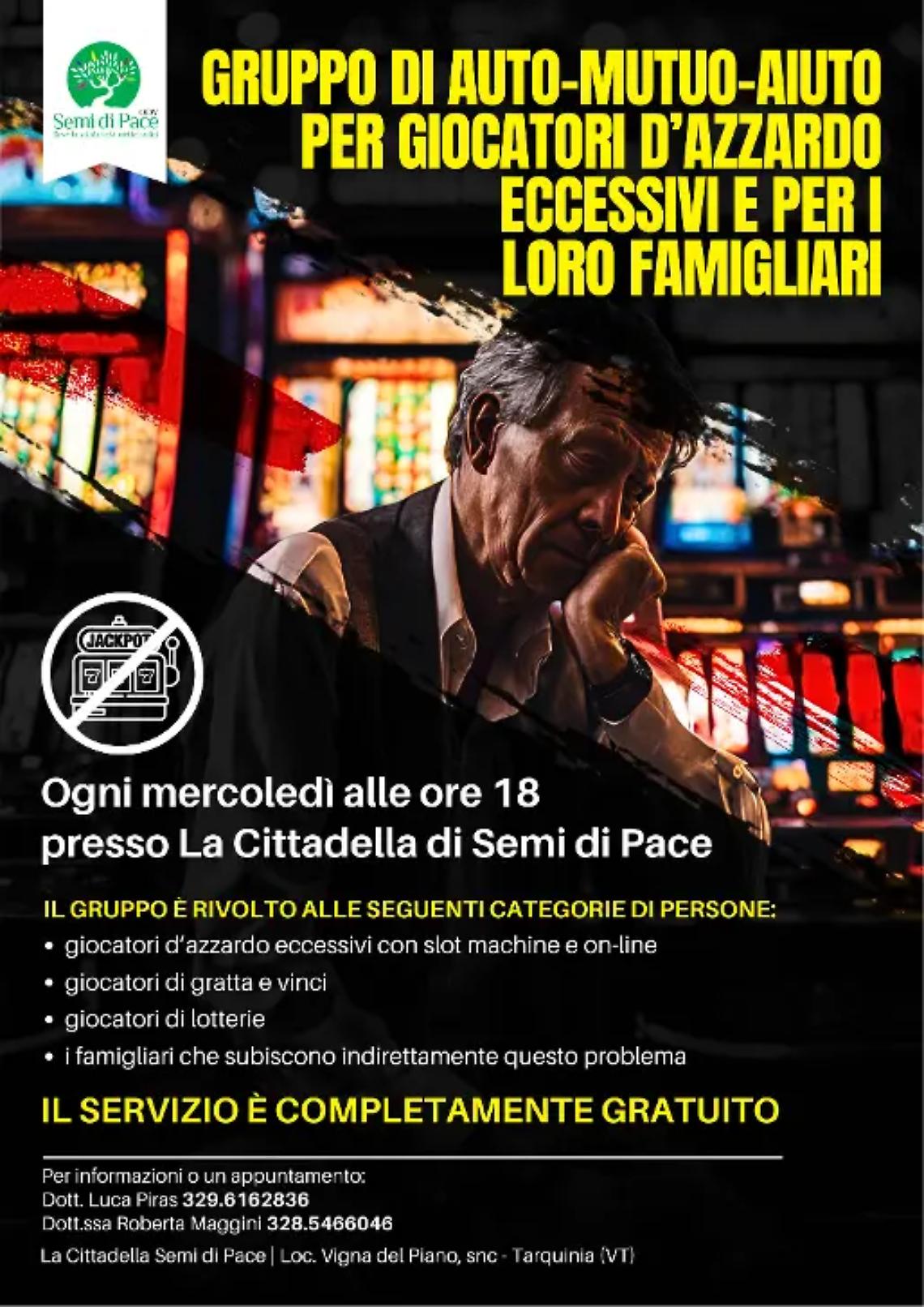 Gioco d&rsquo;azzardo, via al gruppo di auto mutuo aiuto