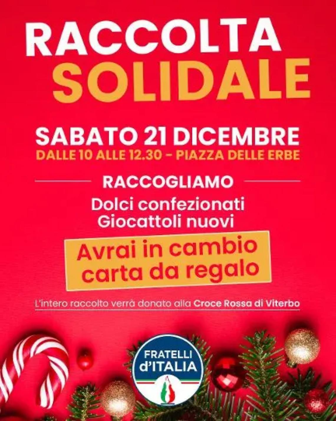 Raccolta solidale, torna il gazebo di FdI