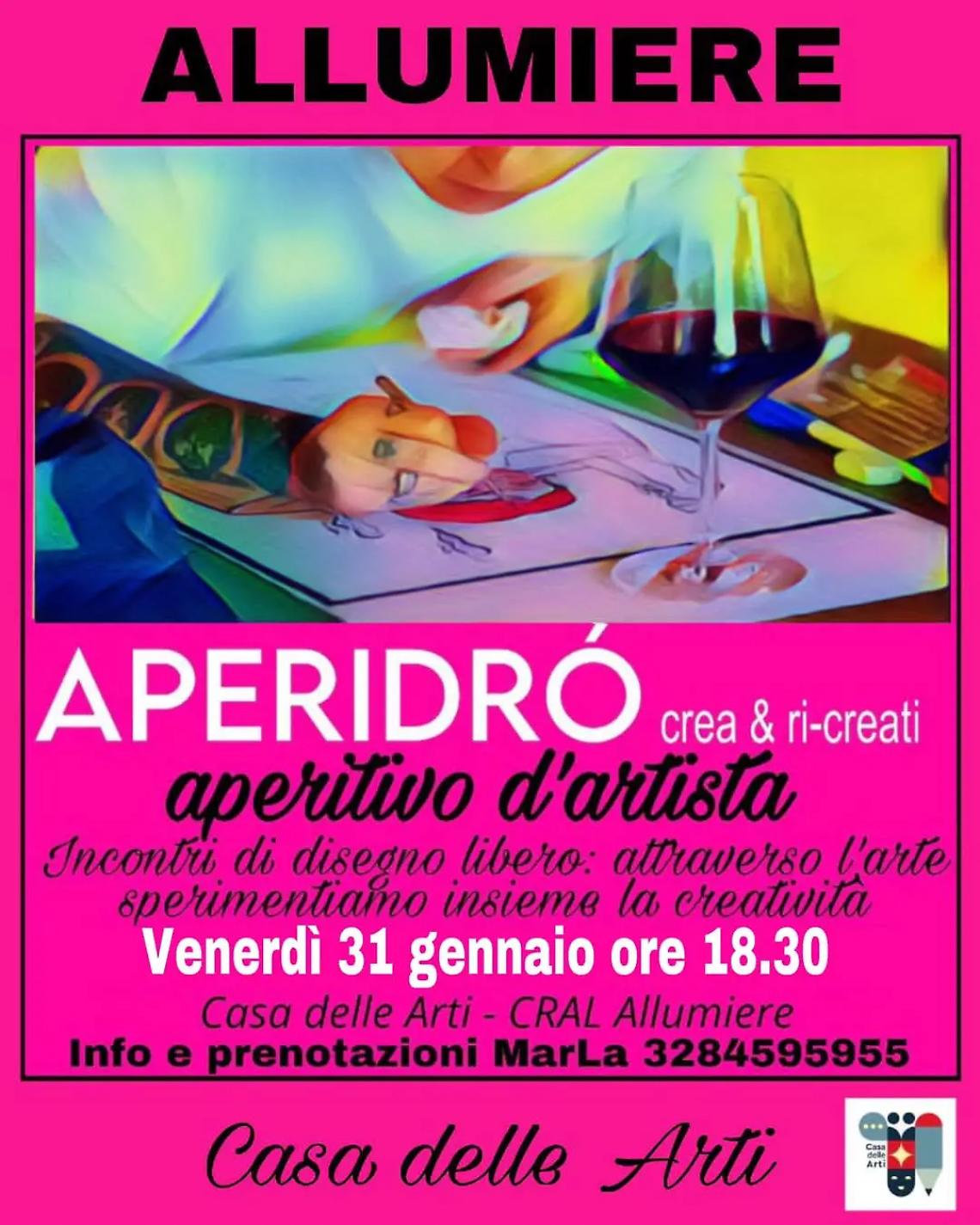 Aperitivo d&rsquo;artista con disegno libero