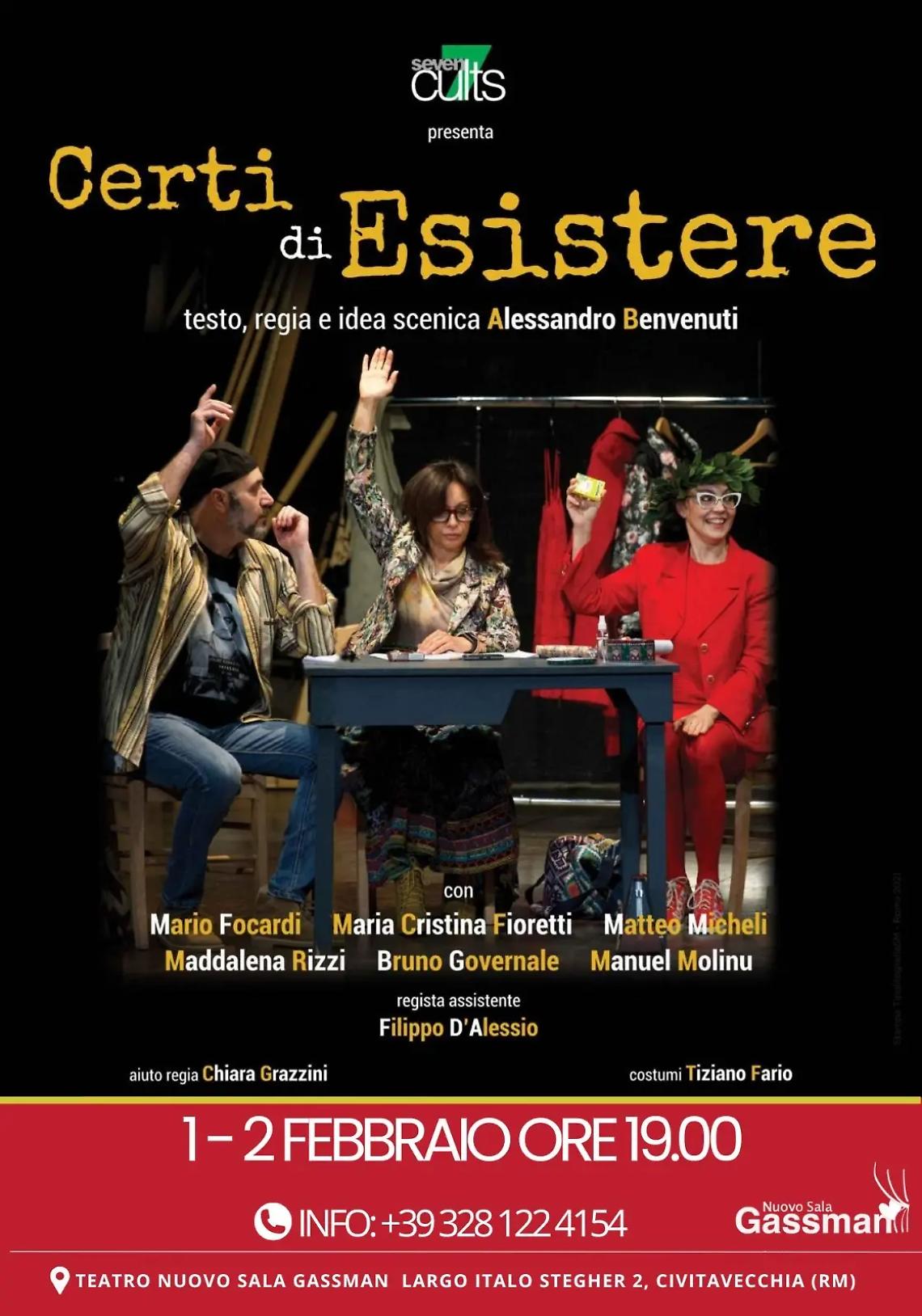 Al teatro Gassman &ldquo;Certi di esistere&rdquo; commedia di Alessandro Benevenuti