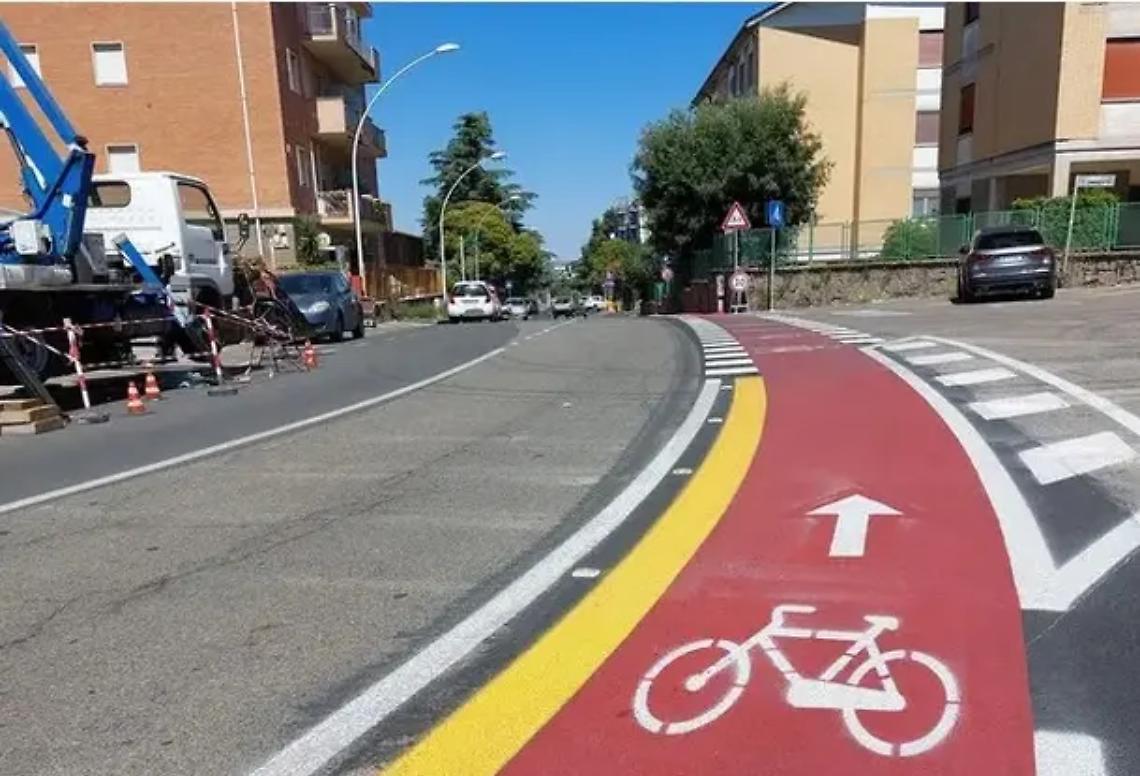 Pista ciclabile pronta per essere usata