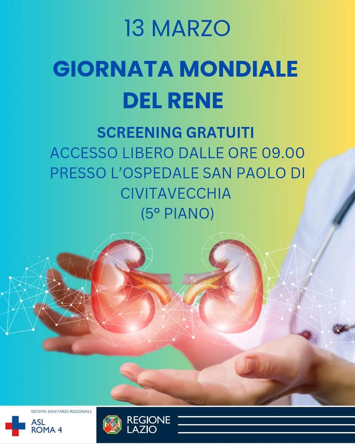 Giornata mondiale del rene, screening gratuiti al San Paolo