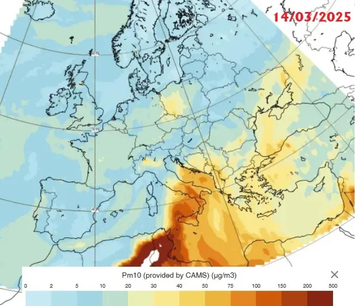 &Egrave; allerta per un nuovo ingresso di polveri sottili di origine Sahariana