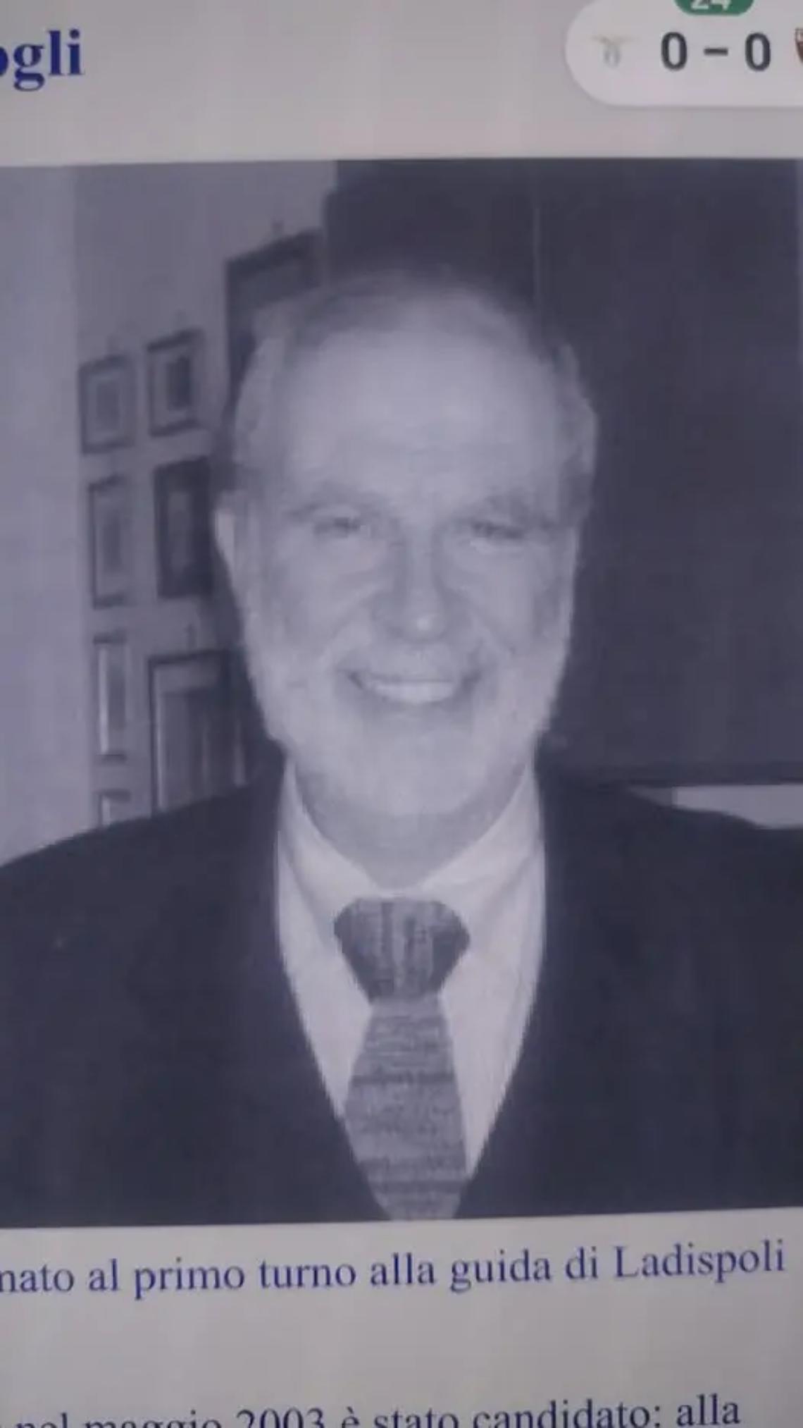 L&rsquo;ex sindaco di Ladispoli Gino Ciogli si &egrave; perso: partite le ricerche di carabinieri e vigili del fuoco