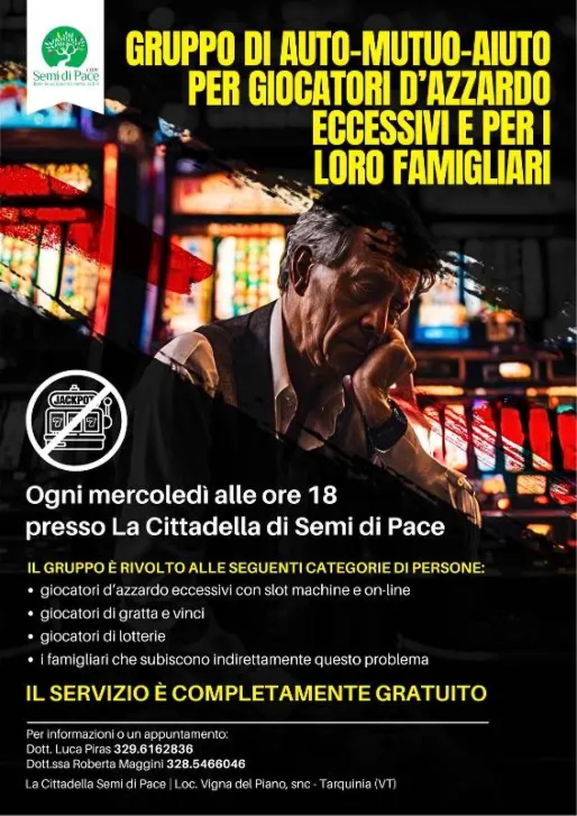 Nasce a Tarquinia il gruppo di auto-mutuo-aiuto per giocatori d&rsquo;azzardo e per i loro famigliari