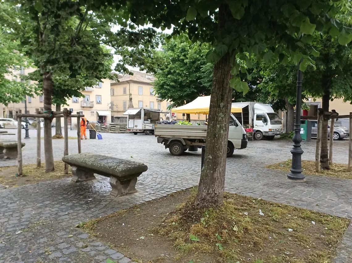 A Viterbo sfalcio dell&rsquo;erba a orologeria