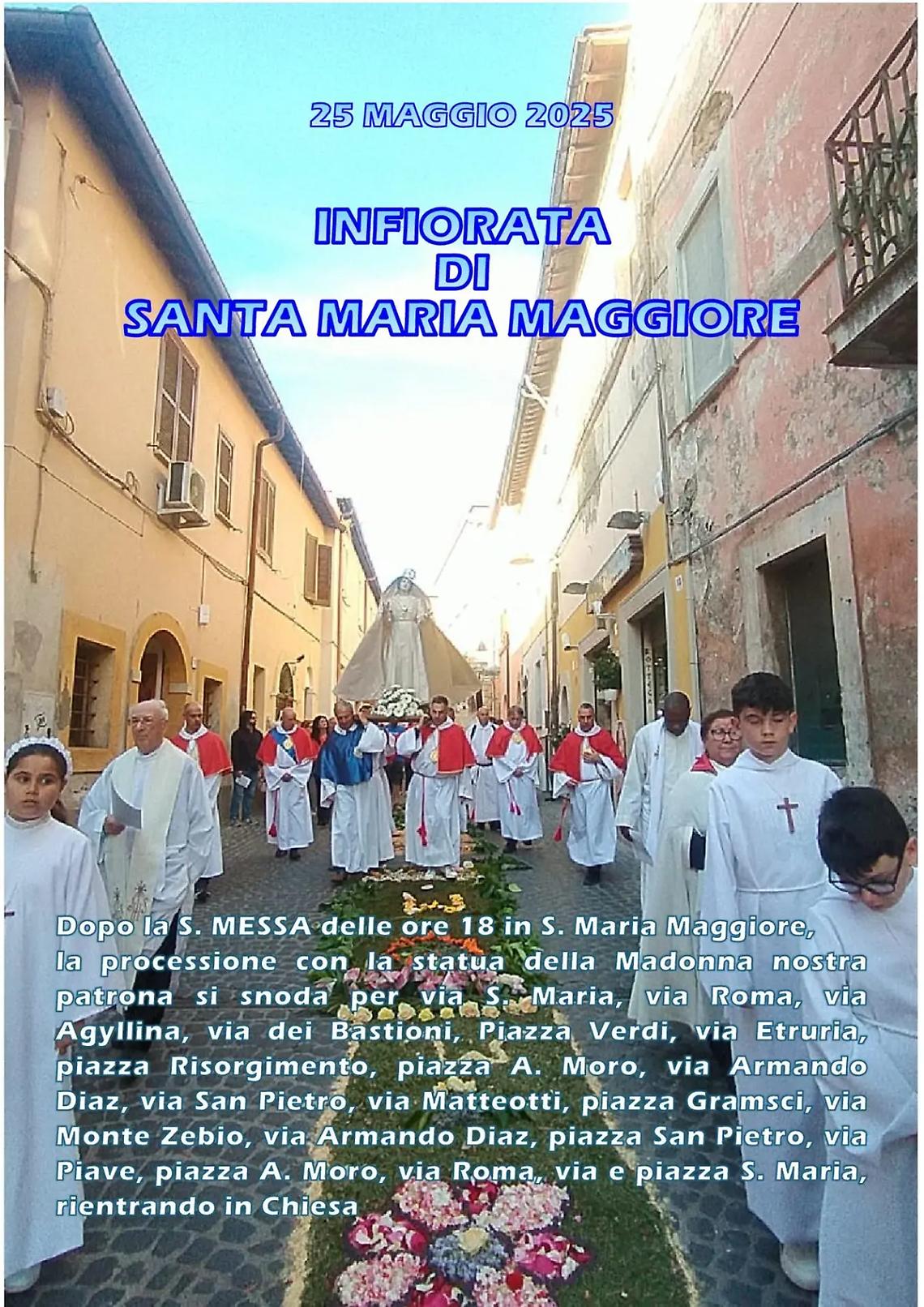 Oggi l&rsquo;infiorata dedicata alla Madonna della parrocchia Santa Maria Maggiore