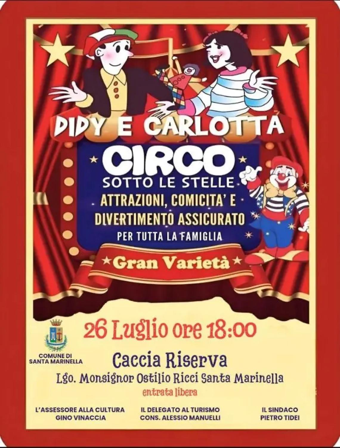 A Santa Marinella &ldquo;Didy e Carlotta a circo sotto le stelle&rdquo;