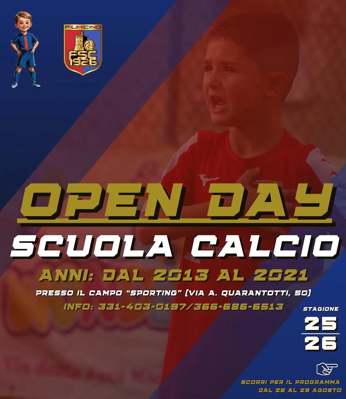 Il Fiumicino scalda i motori e inaugura l&rsquo;anno calcistico con un evento aperto a tutti i piccoli aspiranti calciatori