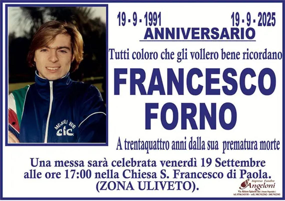 FRANCESCO FORNO &ndash; Anniversario