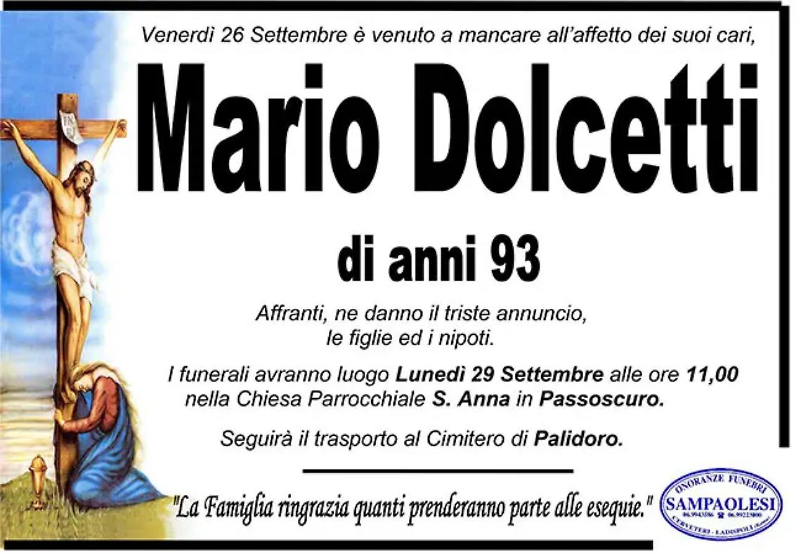 MARIO DOLCETTI di anni 93