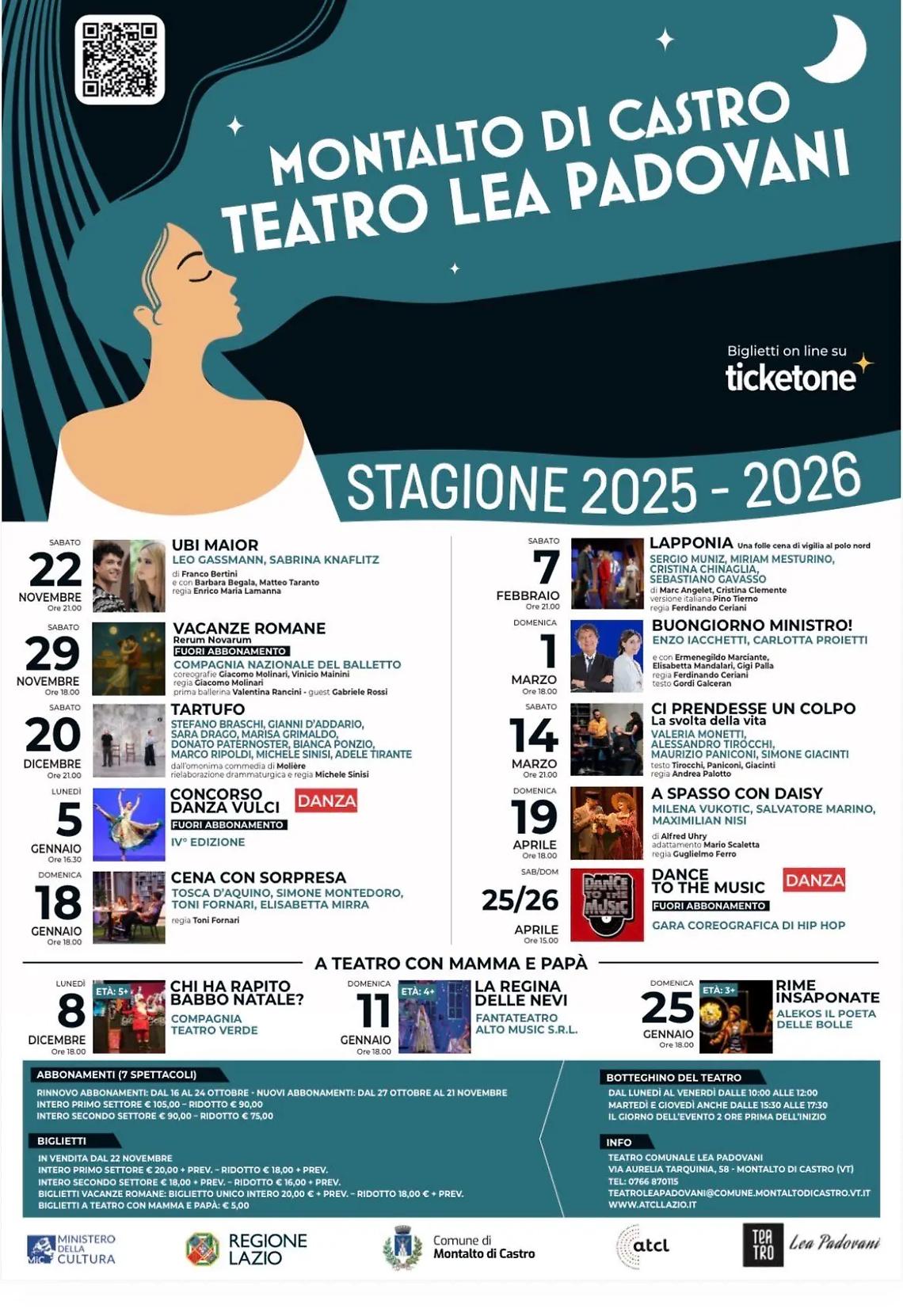 Montalto di Castro, pronta la nuova stagione 2025/2026 del Teatro comunale Lea Padovani
