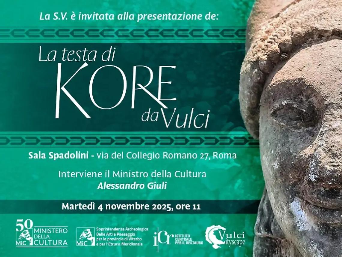 Rinvenuta nella citt&agrave; etrusca di Vulci la testa di una Kore in marmo