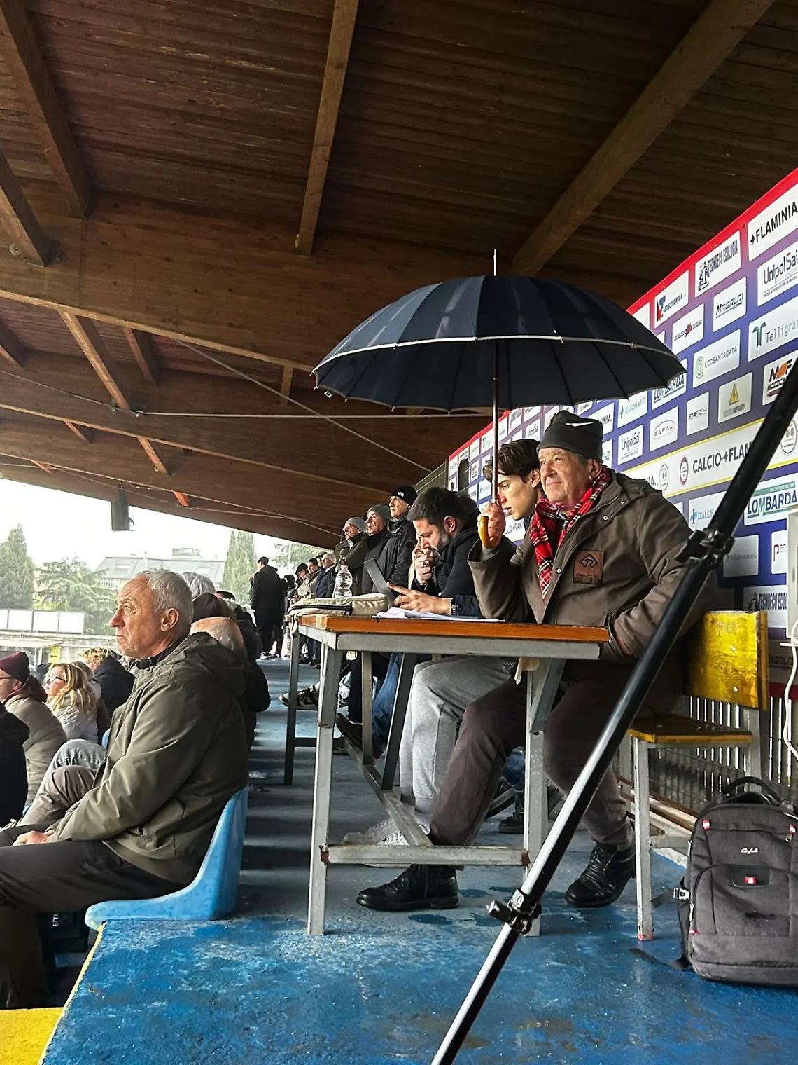 Flaminia Civita Castellana - Real Monterotondo: piove in tribuna stampa