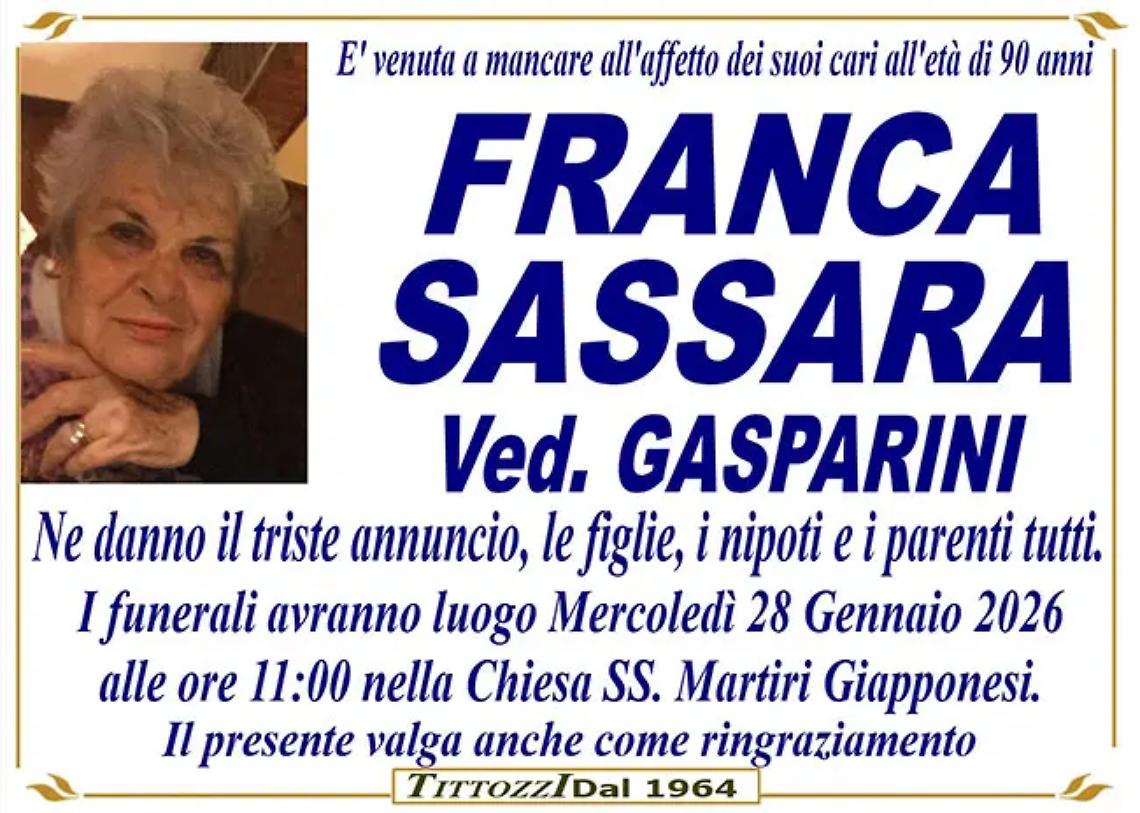 FRANCA SASSARA ved. GASPARINI