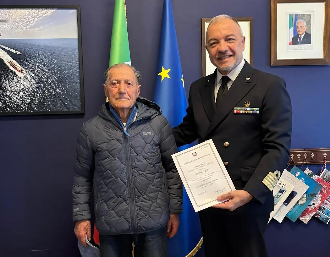 Leone Olivieri, medaglia d&rsquo;oro di lunga navigazione