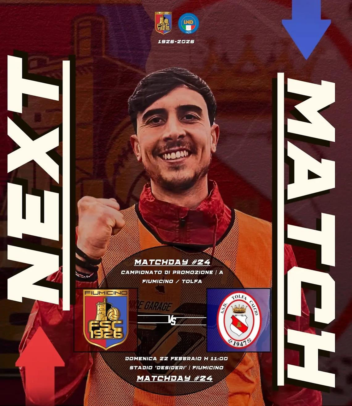 Il Fiumicino torna al Desideri: contro il Tolfa sfida chiave per il rilancio