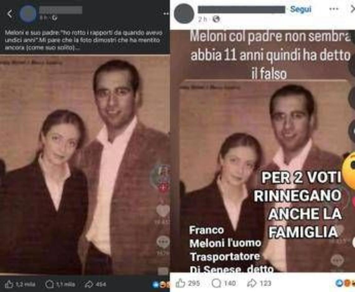 Sul web foto Meloni con il 'padre', Squarta (FdI): "&Egrave; falso quell'uomo sono io"