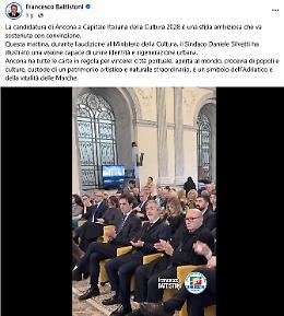 Capitale della cultura, Battistoni sostiene Ancona
