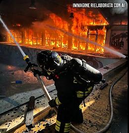 A fuoco la vecchia piscina comunale