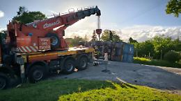 Civitella d&rsquo;Agliano: autocarro finisce fuori strada, ferito il camionista