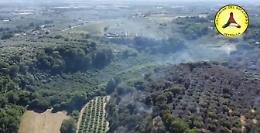 Vetralla, vasto incendio tra Ucciano e valle Caiano