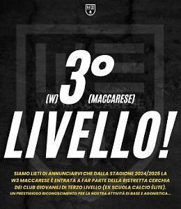 W3 Maccarese, ufficiale il 3&deg; livello giovanile: riconoscimento prestigioso per il club bianconero