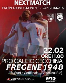 La capolista Fregene fa visita alla Pro Calcio Cecchina