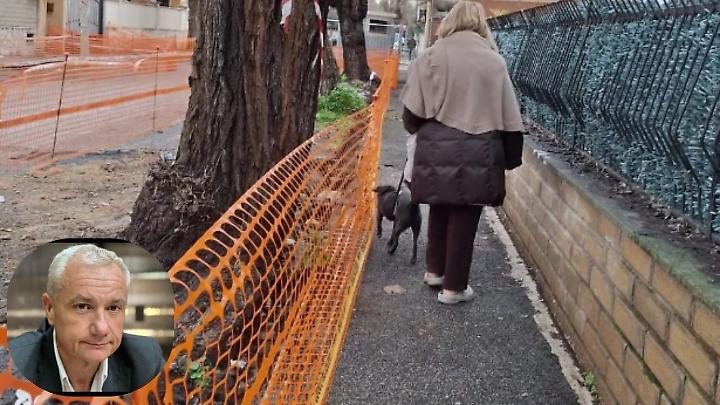 Il cantiere in via Fiume a Ladispoli
