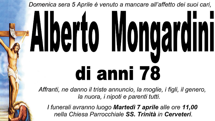 ALBERTO MONGARDINI di anni 78
