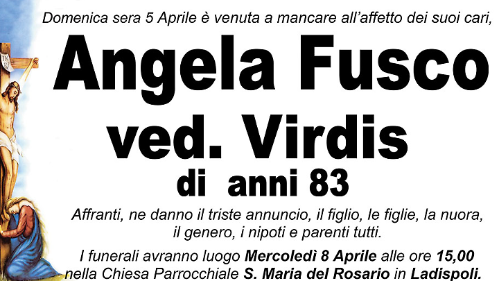 ANGELA FUSCO ved. VIRDIS di anni 83