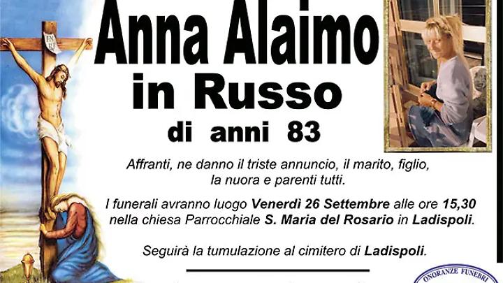 ANNA ALAIMO in RUSSO di anni 83
