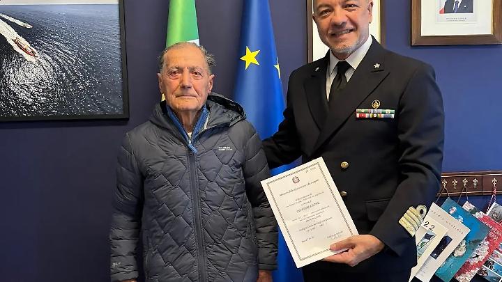 Leone Olivieri, medaglia d&rsquo;oro di lunga navigazione