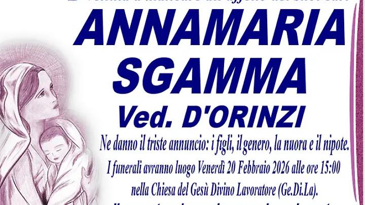 ANNAMARIA SGAMMA ved. D&rsquo;ORINZI